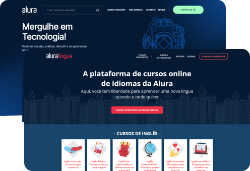 Tela do alura plus e do alura lingua